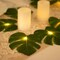 10 ft GREEN LED Artificial Monstera LEAVES Garland String Lights